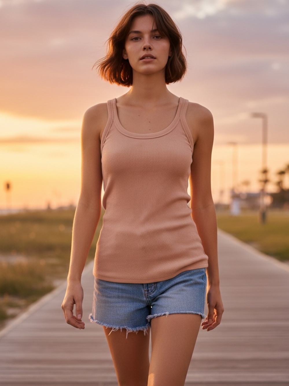 Aerie Ribbed Tank Top Size Large Blush Pink